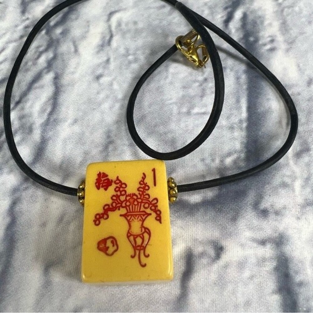 Bakelite Mahjong tile necklace